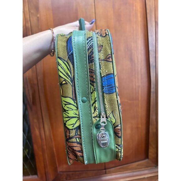 Vintage 1960s Gogo Mod Soft-Sided Floral Train Small Suitcase Bag - Picture 7 of 10